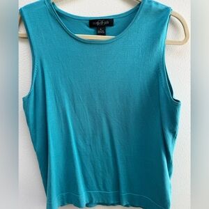 August Silk Teal Sleeveless Boxy Tank Top size XL